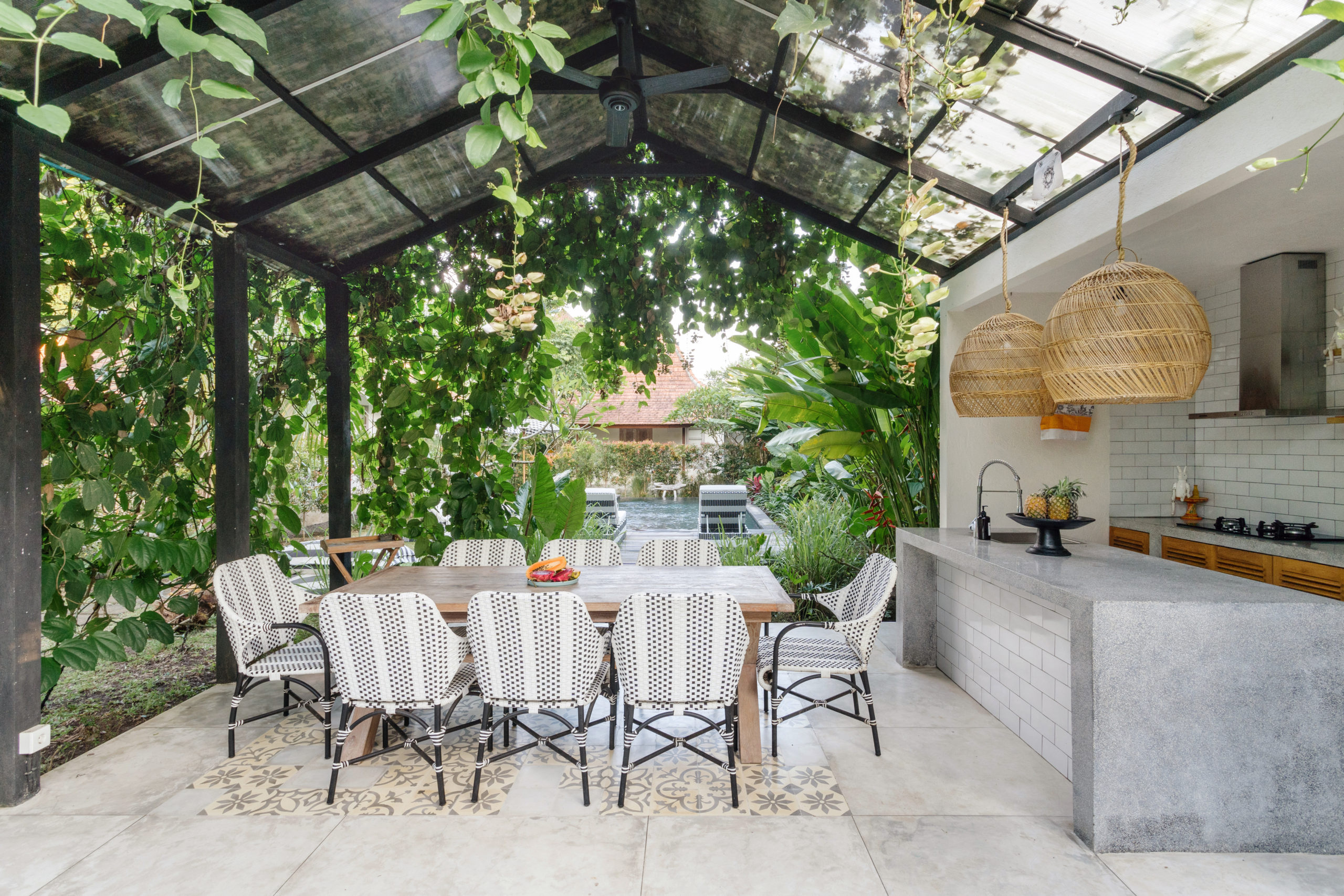 How do you create an outdoor living space on a budge?t